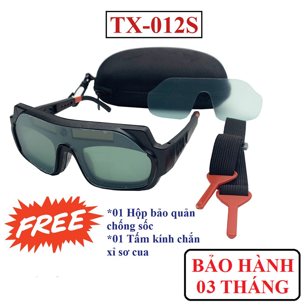 Kính hàn điện tử TX-012S - kính hàn cao cấp cảm biến siêu nhạy, pin năng lương solar siêu bền - bảo hộ lao động mắt