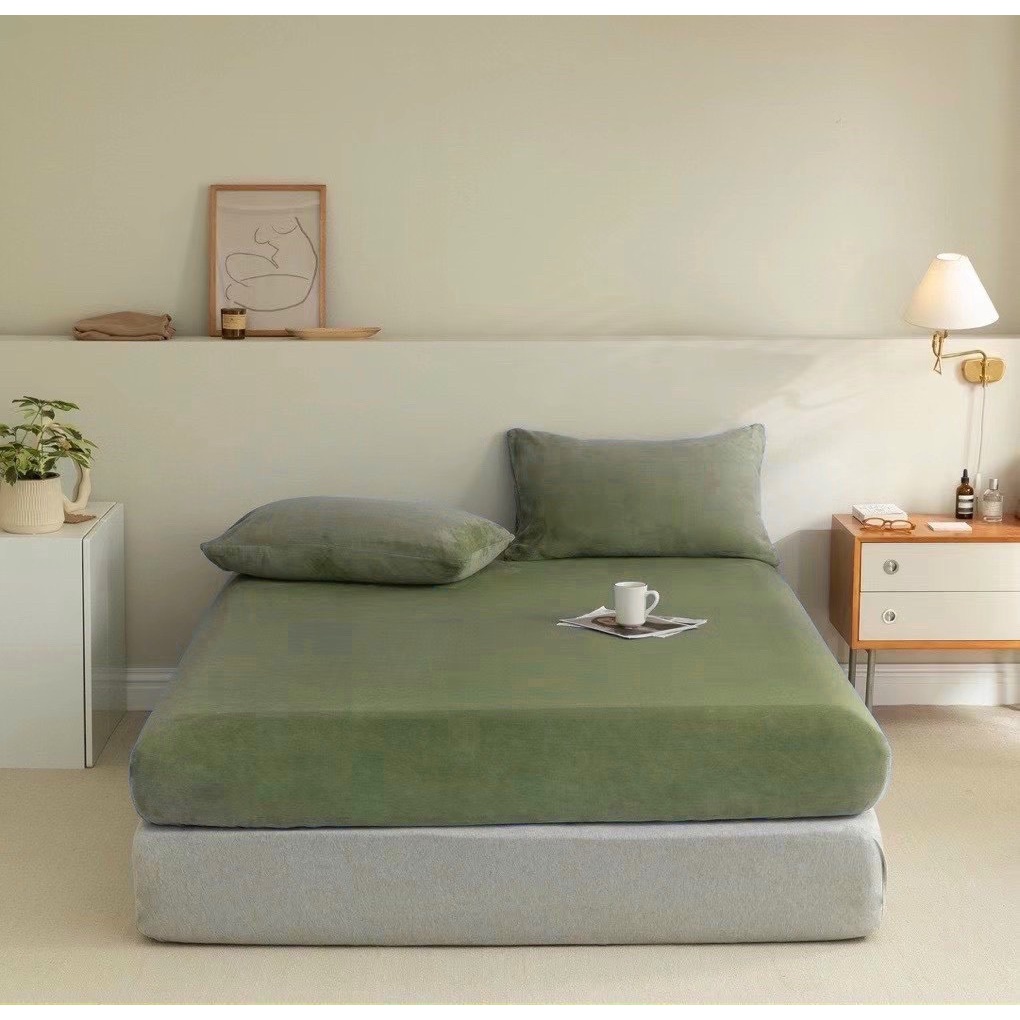 Bộ ga gối nỉ EMMIBEDDING STORE miễn phí bo chun và làm ga phủ theo yêu cầu