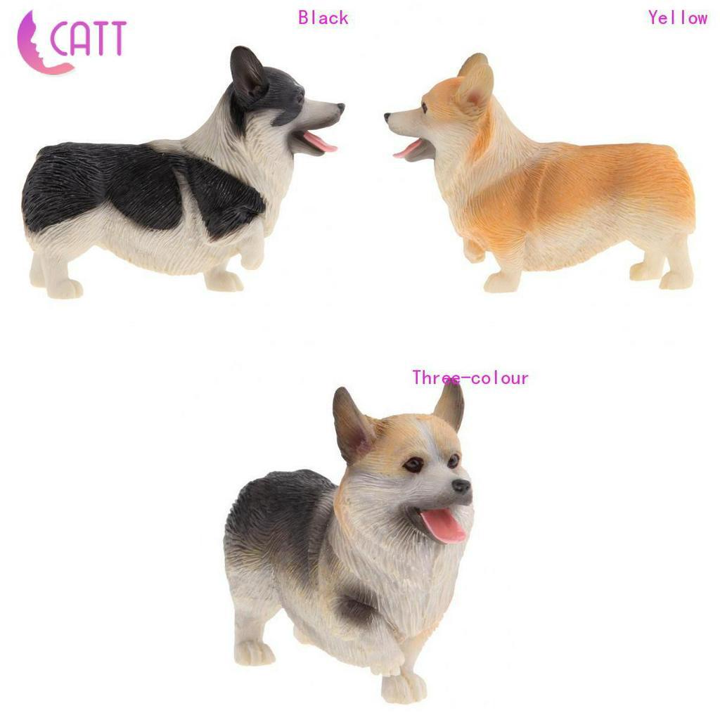 Mô Hình Chú Chó Corgi Màu Đen Bằng Nhựa Resin Sinh Động Trang Trí Nhà Cửa [Dadada1]