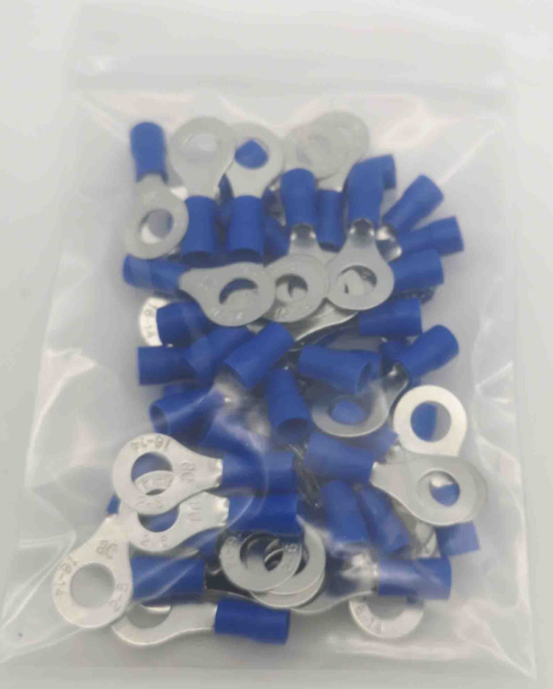 Bộ 50 cái nhẫn đấu dây tròn cách điện 1.5-2.5mm ² AWG 14-16 Imax 27A màu xanh dương