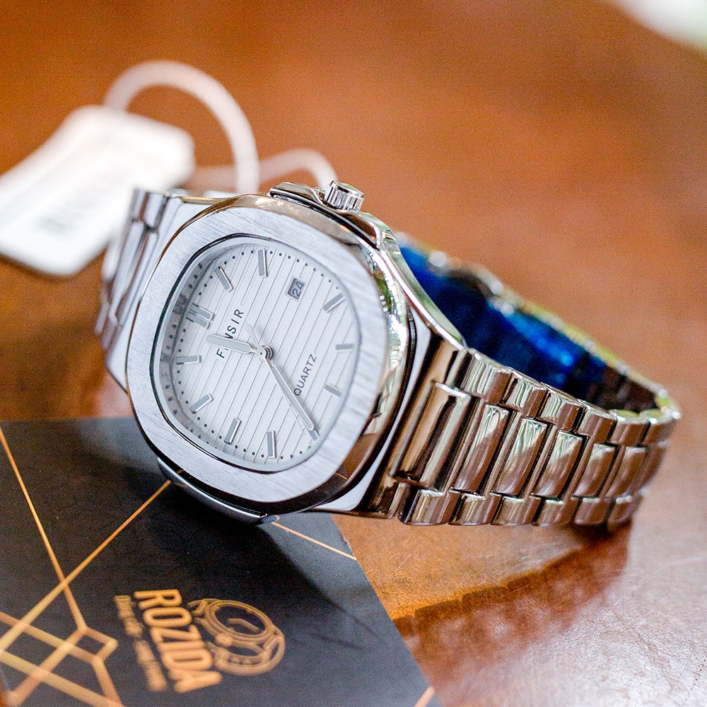 Đồng hồ nam chính hãng đẹp dây thép mặt vuông thời trang cao cấp chống nước giá rẻ ROZIDA DH17 | BigBuy360 - bigbuy360.vn