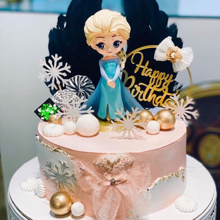 Elsa xanh dương -Trang tri bánh kem - HD Shop