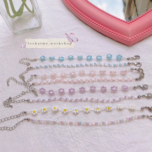 Vòng tay handmade hạt đủ màu hoa cúc lookatme Daisy