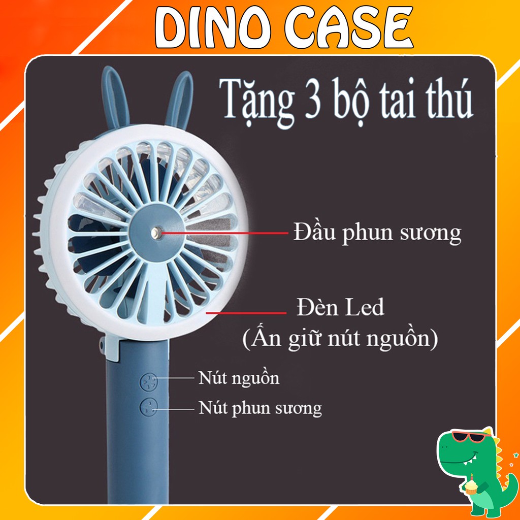 Quạt mini cầm tay Y9 Phun Sương Tự Động tặng bộ tai thay thế hình thú dễ thương pin sạc ,Có đế để bàn,đèn led | BigBuy360 - bigbuy360.vn