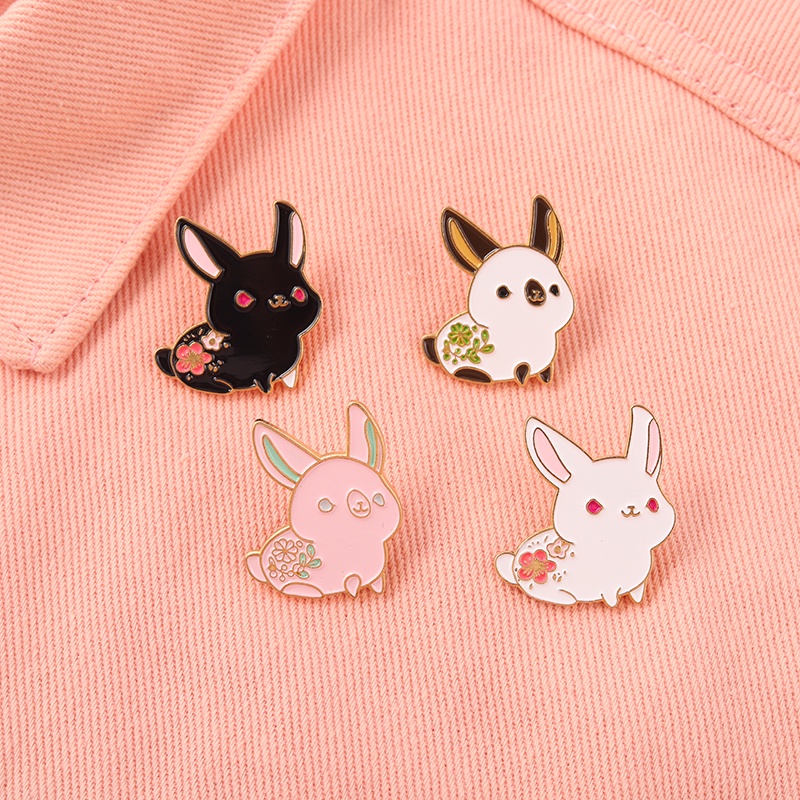Ghim cài áo hình chú thỏ hoạt hình dễ thương ngộ nghĩnh