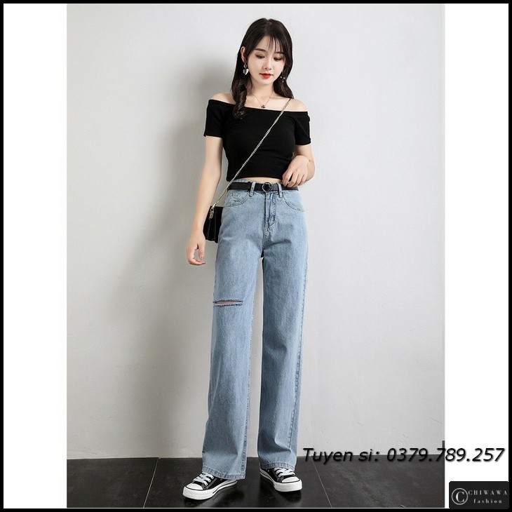 [Sỉ] Quần jean nữ baggy giá rẻ TA10