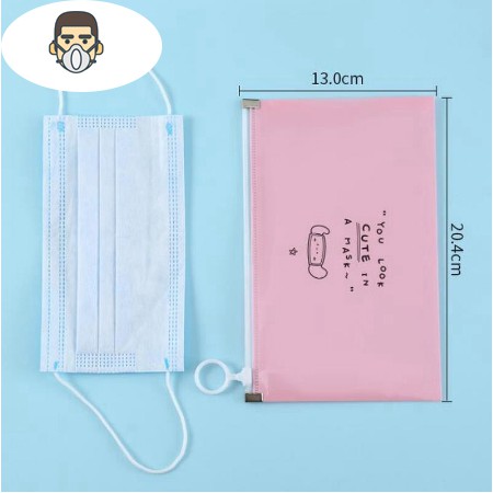 Túi đựng Khẩu trang dễ thương có khóa kéo nhiều màu và màu trong suốt mờ - loại cao cấp | BigBuy360 - bigbuy360.vn
