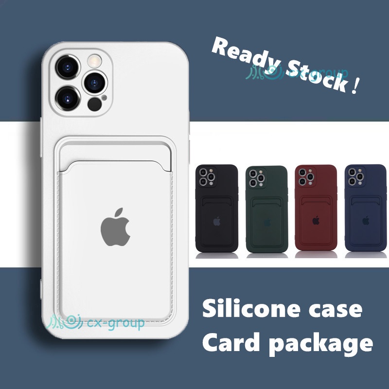 Ốp Điện Thoại Silicon Dẻo Kèm Ngăn Đựng Thẻ Cho Iphone 12 Pro Max 7plus 11 11 Pro Max Xs Xs Max Xr 8plus 7 + 8 Se 2020