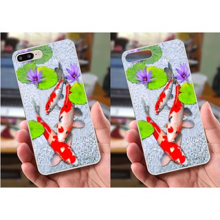 Ốp lưng iPhone 7 Plus / 8 Plus (dẻo viền trắng trong) - Hình Chim Công, Cá Chép, Cò