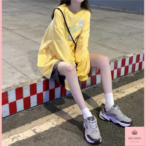 Áo Nỉ, Áo Sweater Nỉ Congra Hoa Vàng Edel 2021 Có Ảnh thật E479