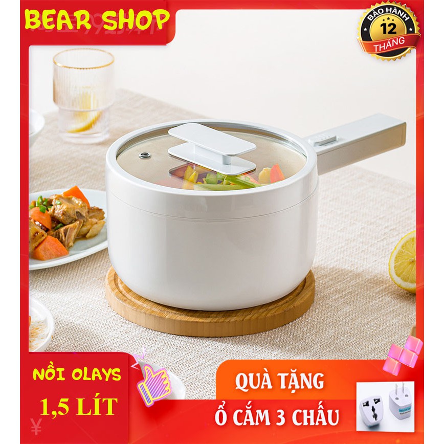 [Mã ELHADEV giảm 4% đơn 300K] Nồi lẩu mini, nồi điện Olayks đa chức năng dung tích 1,5 lít (bảo hành 12 tháng)