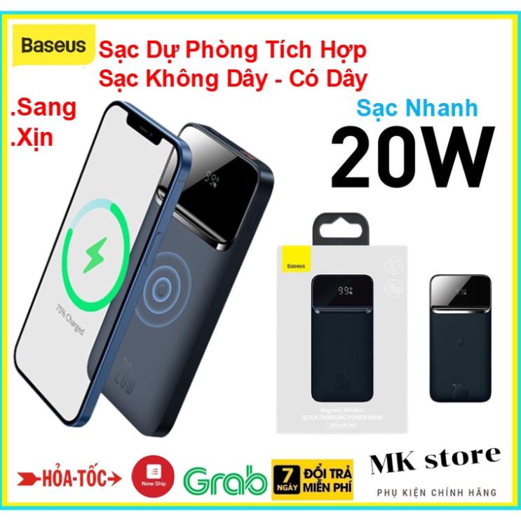 Pin dự phòng Baseus tích hợp sạc không dây nam châm PD 20W Baseus Magnetic Wireless Quick Charging