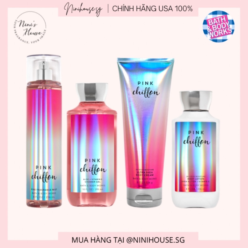 PINK CHIFFON | Sản phẩm xịt thơm body mist và dưỡng thể Bath and Body Works