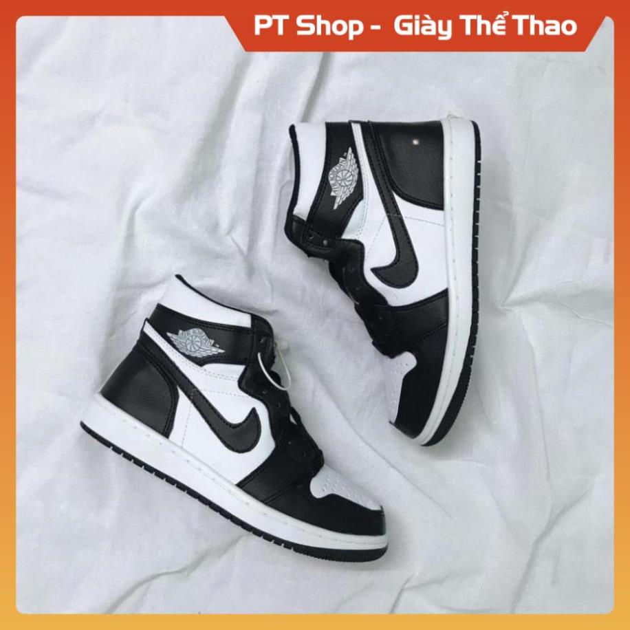 [FreeShip+ Hàng Xịn] Giày Jordan 1 panda đen trắng High, Giày JD1 Panda Cổ Cao Đen Trắng