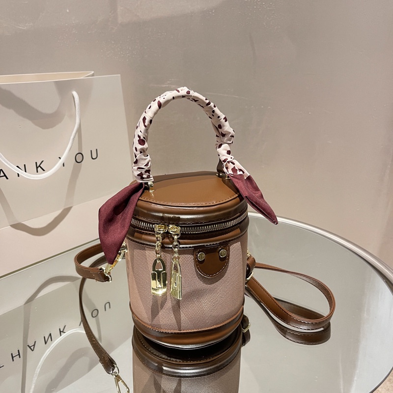 Túi đeo chéo JASMIN NOIR vải canvas trang trí hoa xinh xắn thời trang cho nữ