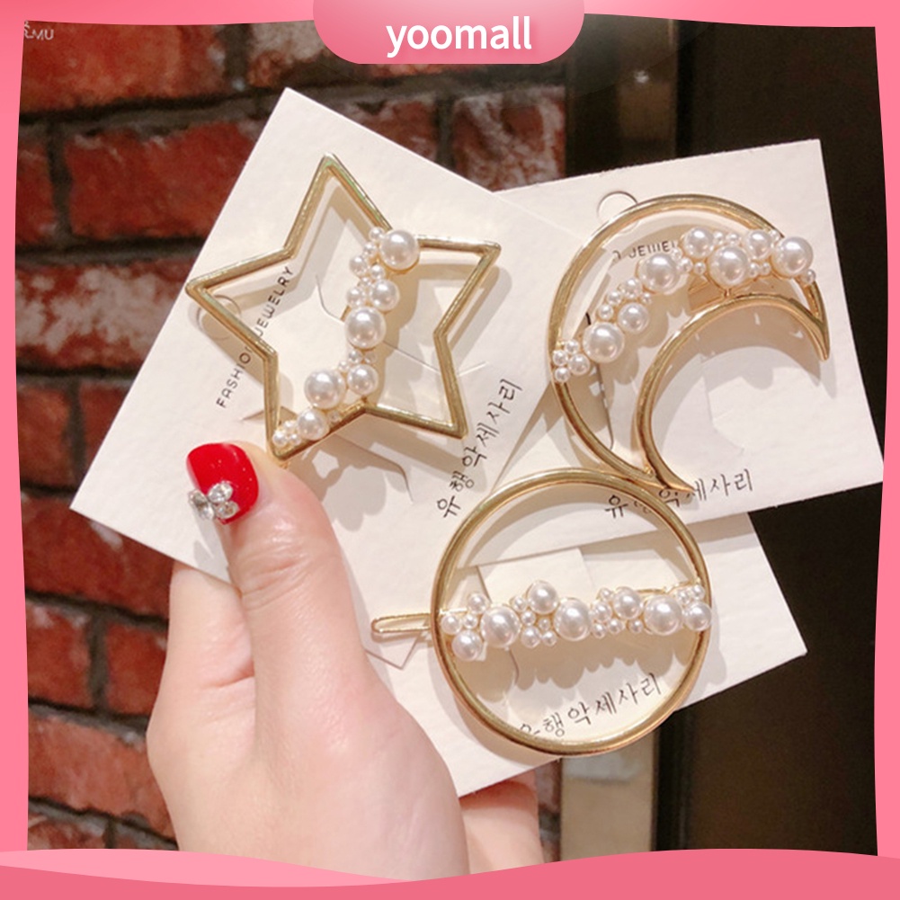 Kẹp Tóc Kim Loại Đính Ngọc Trai Giả Xinh Xắn Cho Nữ