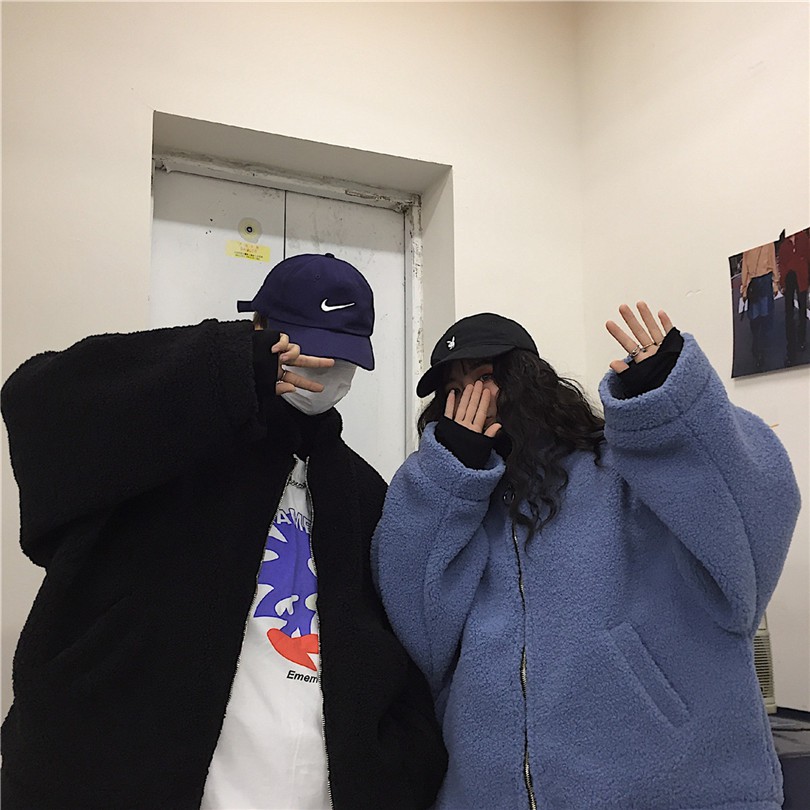 Áo Khoác Len Lông Cừu Dáng Rộng Phối Túi Xinh Xắn 128099 | BigBuy360 - bigbuy360.vn