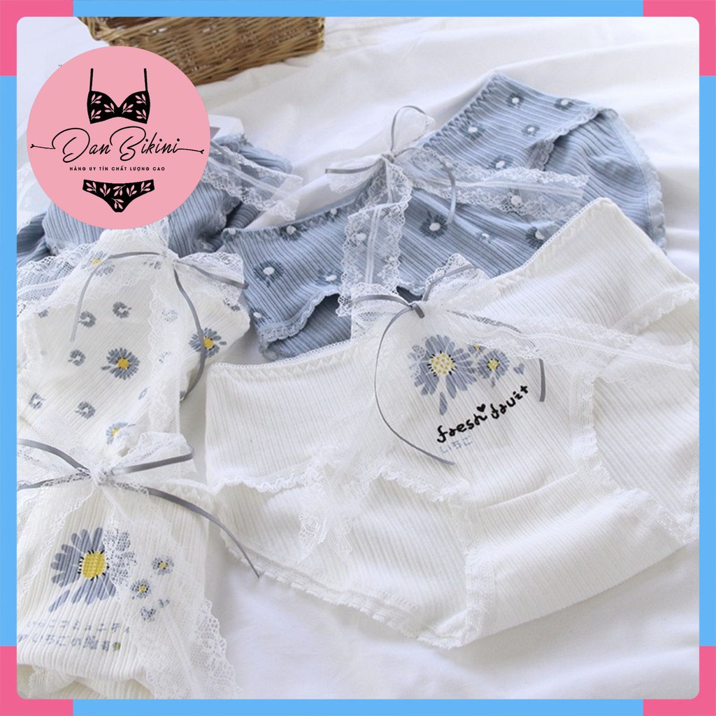 Quần Lót Nữ - Quần Lót thun phối hoa cúc thoáng mát, lên dáng,sexy DAN STORE MÃ 0127
