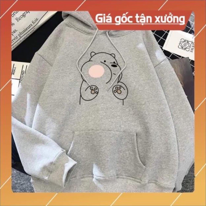 Áo hoodie gấu nam nữ freesize form thụng cánh rơi chất nỉ bông lót lông nhẹ unisex in 3D giá rẻ nhất ˇ ) .