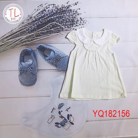 Thời trang trẻ em - Đầm thun ngắn cho bé có nơ - Quần áo bé gái - Bộ bé gái