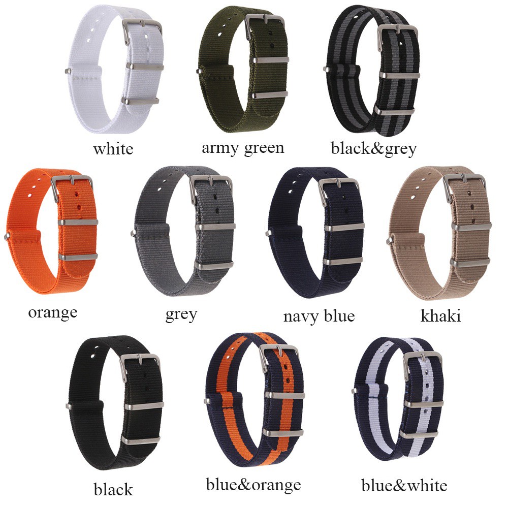 Dây Đeo Đồng Hồ Thể Thao Bằng Nylon Bện Nhiều Màu Tùy Chỉnh Thời Trang Cho Nam Và Nữ 18 20 22 mm