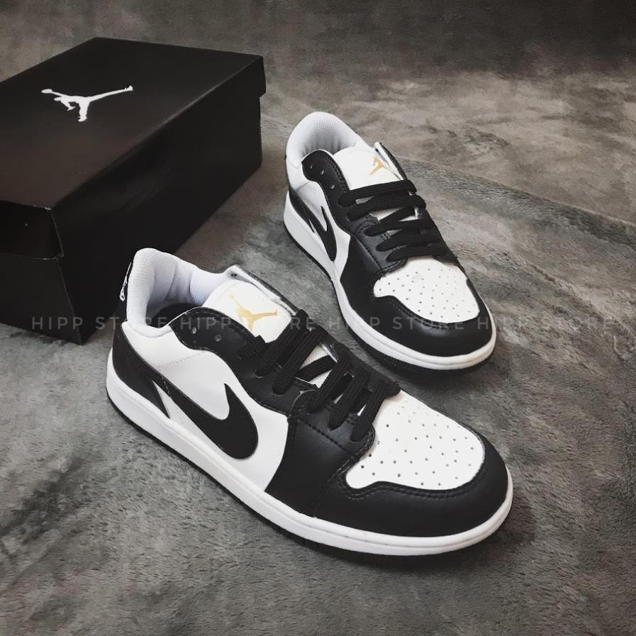 [Full Box Bill ]Giày Jordan 1 Low Panda, Giày Thể Thao JD1 Cổ Thấp Màu Đen Trắng Trẻ Trung Nam Nữ 2021