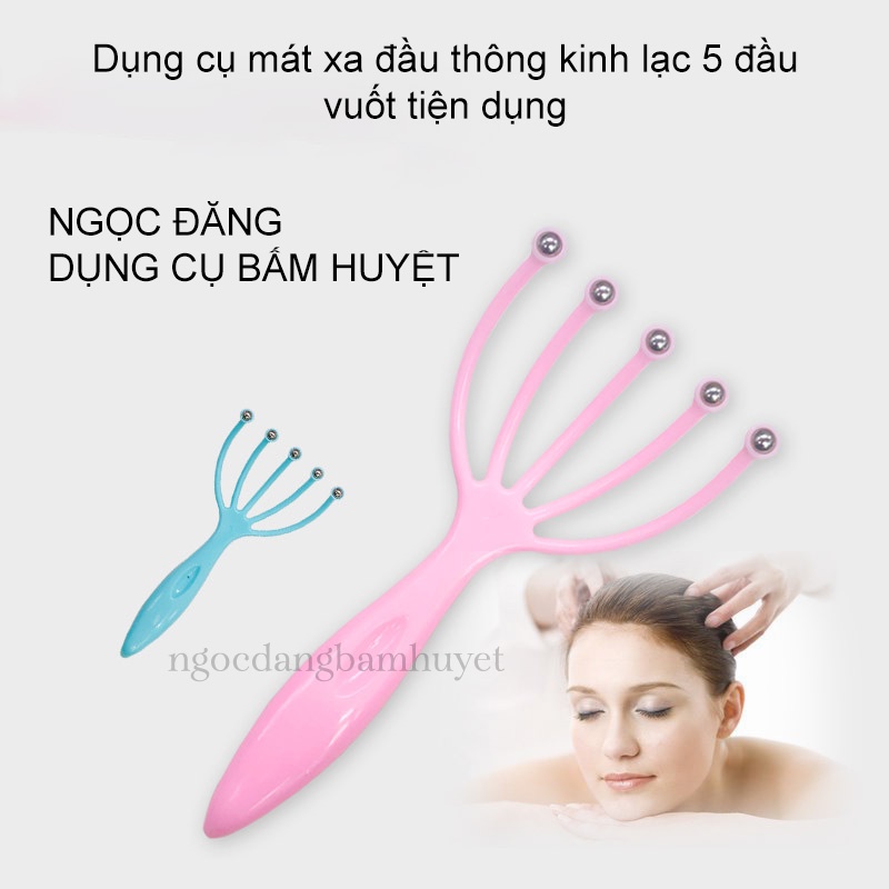 Dụng cụ mát xa đầu thông kinh lạc 5 đầu vuốt tiện dụng