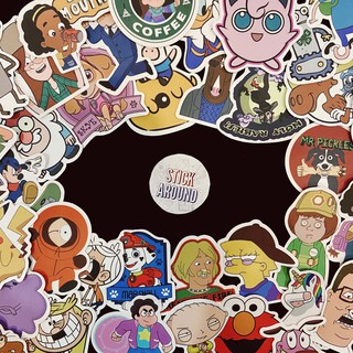 Sticker các nhân vật hoạt hình anime character Pikachu, unicorn, simpsons, ... stickaroundvn