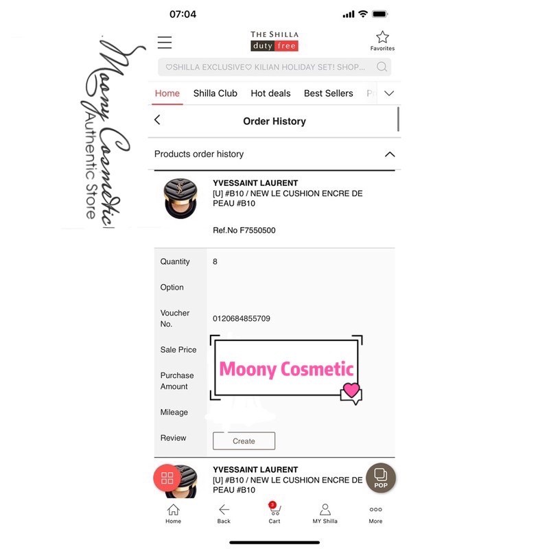 Cushion ysl mini tone 20 bản vỏ da limited bill duty free Cushion Yves saint laurent 5g