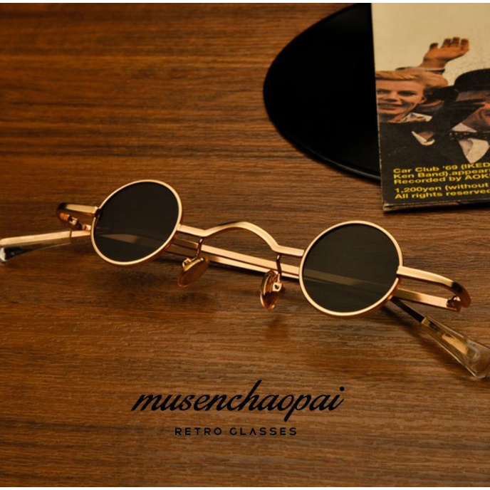 Kính Mát Siêu Nhỏ Gọng Tròn Retro Vintage Thời Trang - Kính gọng tròn bé nhở xinh xắn