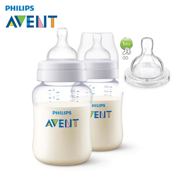 [Mã FMCGMALL - 8% đơn 250K] SCF454/17_Bình sữa Philips Avent nhựa PA cao cấp 260ml(Classic)