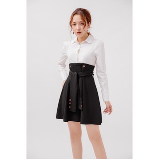 Đầm dài tay phối áo trắng - 20Again