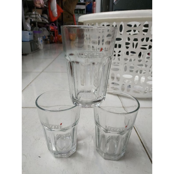 3 ly thủy tinh nescafe 3 ly trà đá ly cafe
