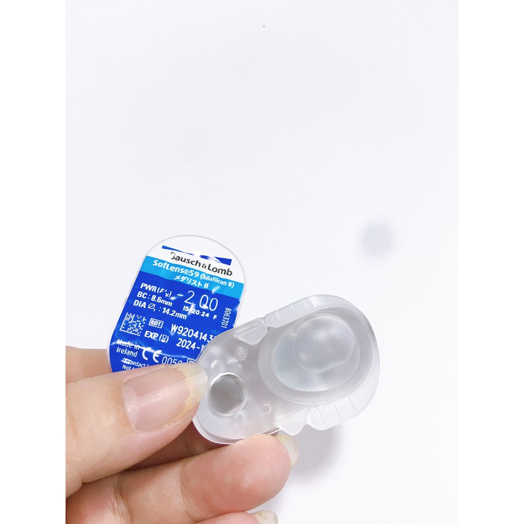 Lens Soflens 59 monthly BauschLomb Soflens hộp 6 miếng - Lens 1 tháng không màu cậnTừ -1 độ đến -9 độ- tặng 3 khay