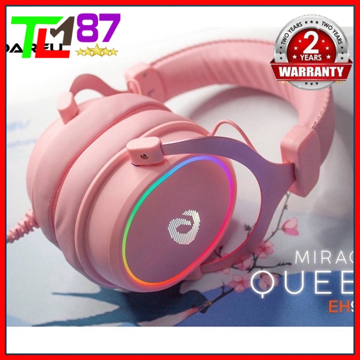 Tai Nghe Gaming LED RGB Có Mic Headphone Chụp Tai DAREU EH925S Hồng - Tai Nghe Nhạc Máy Tính Laptop Game Thủ Có Dây