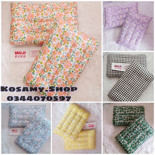Gối Massage Muji✨Freeship✨Gối có các hạt đá masage làm dịu cơn đau vai gáy