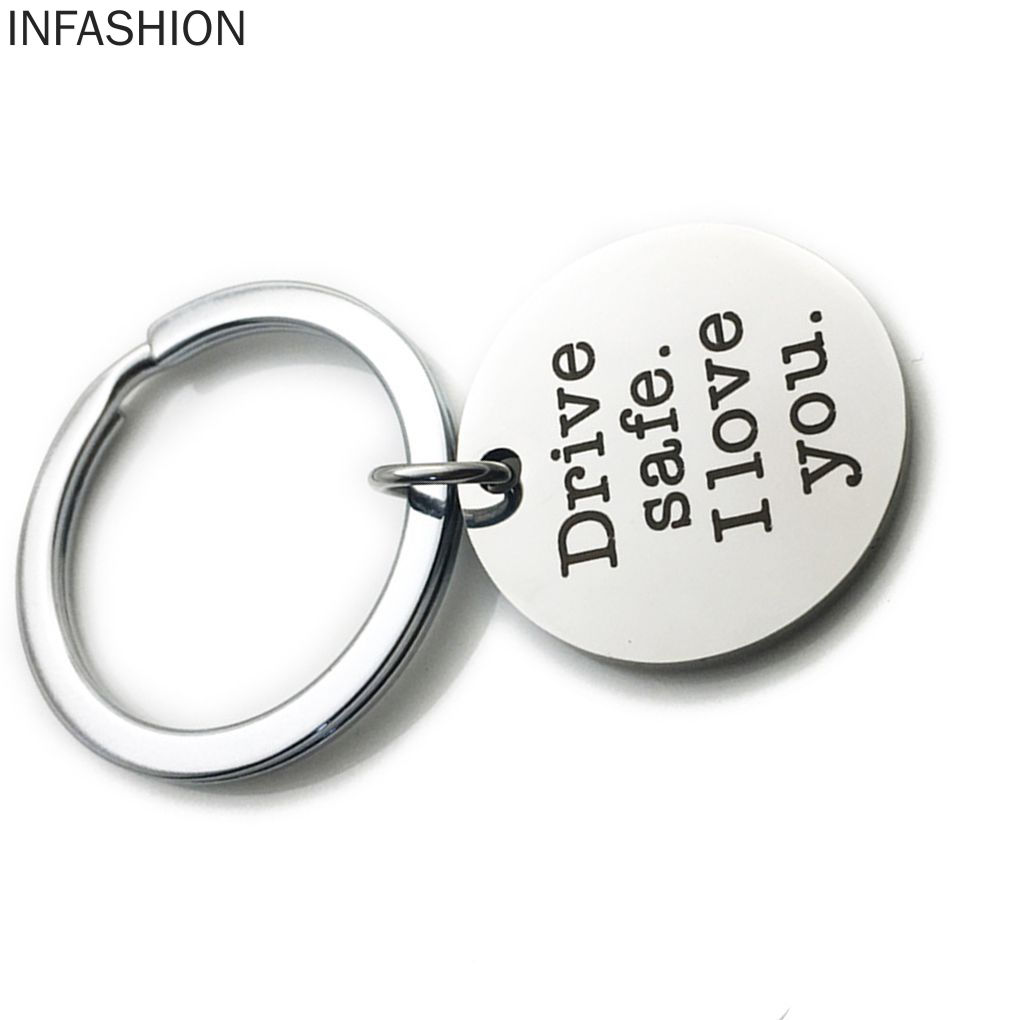 Móc Khóa Khắc Chữ I Love You Bằng Thép Không Gỉ