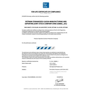 Hạt tiêu hữu cơ chứng nhận quốc tế