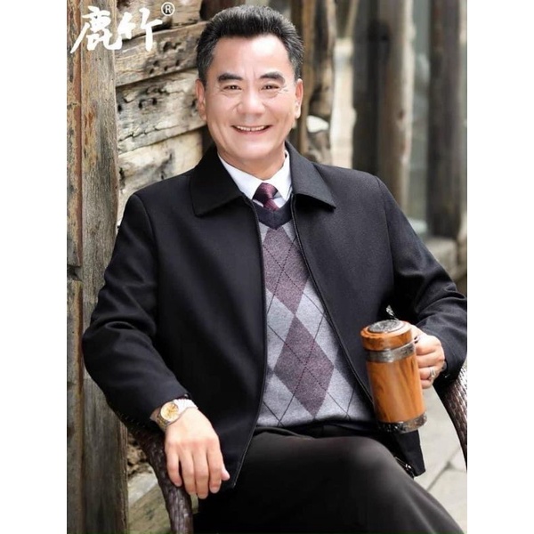 Áo khoác lót lông vàng cho bố