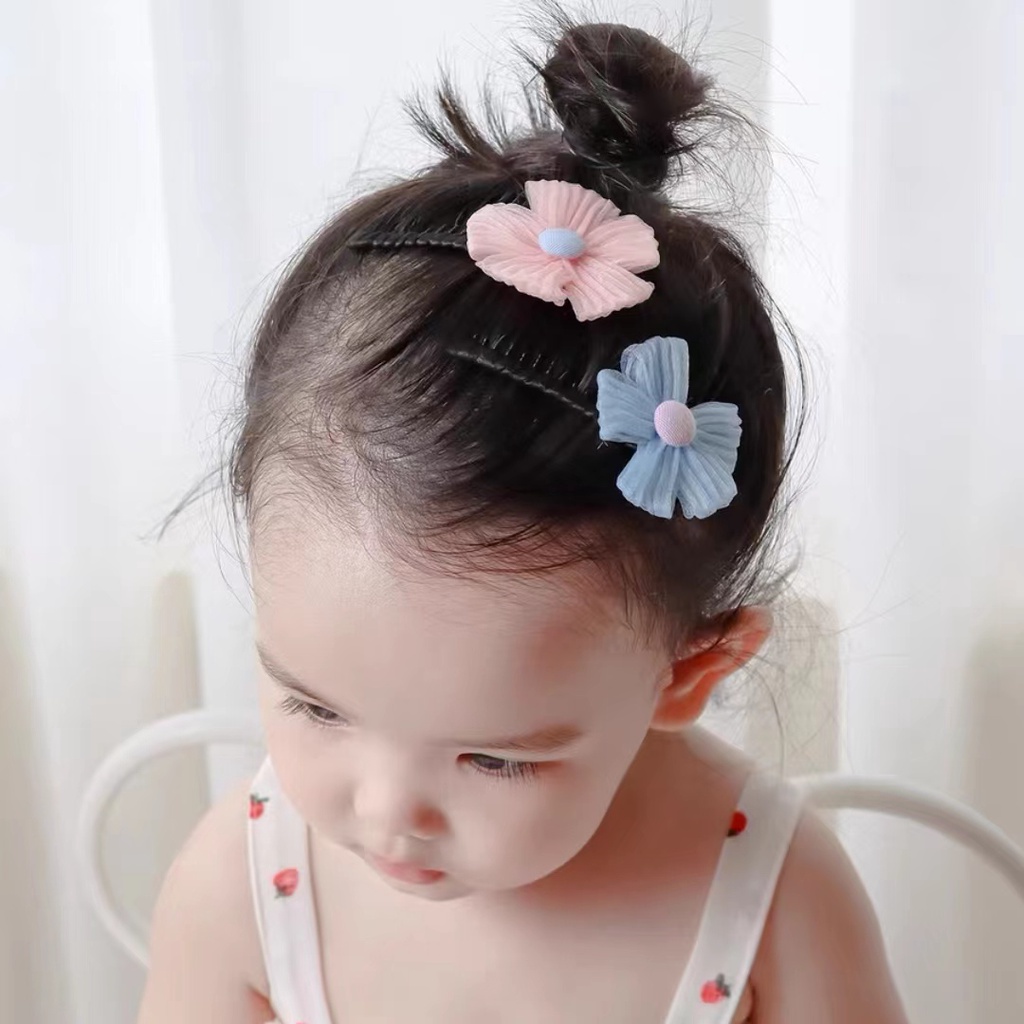 Kẹp Tóc Đính Kim Sa Hình Hoa Bướm Dễ Thương Phong Cách Hàn Quốc Cho Bé Gái