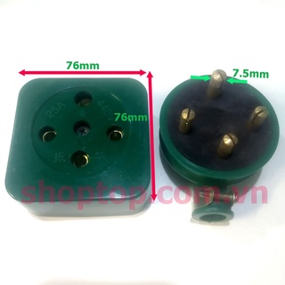 25A 3 pha 4 chân bộ ổ cắm phích cắm dùng trong công nghiệp
