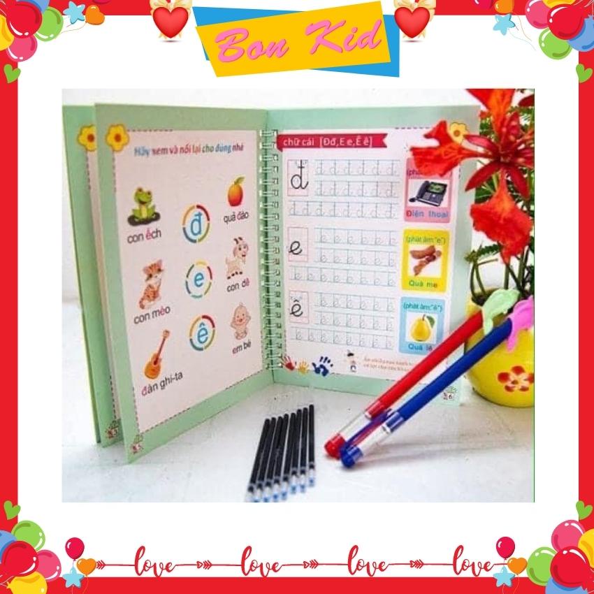 Sét Bộ 3 Đồ Chơi Giáo Dục Tập Viết Chữ, Số, Nét Cơ Bản Tự Xóa Bay Màu