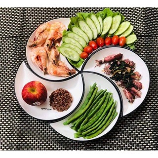 Bộ đĩa bày thức ăn hình mặt trăng gồm 5 đĩa
