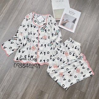 bộ pijama lụa mango tay dài quần dài