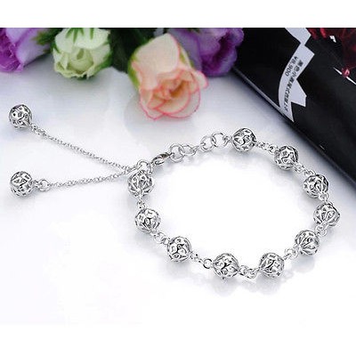 Bộ 5 vòng tay mạ bạc đính đá dễ thương