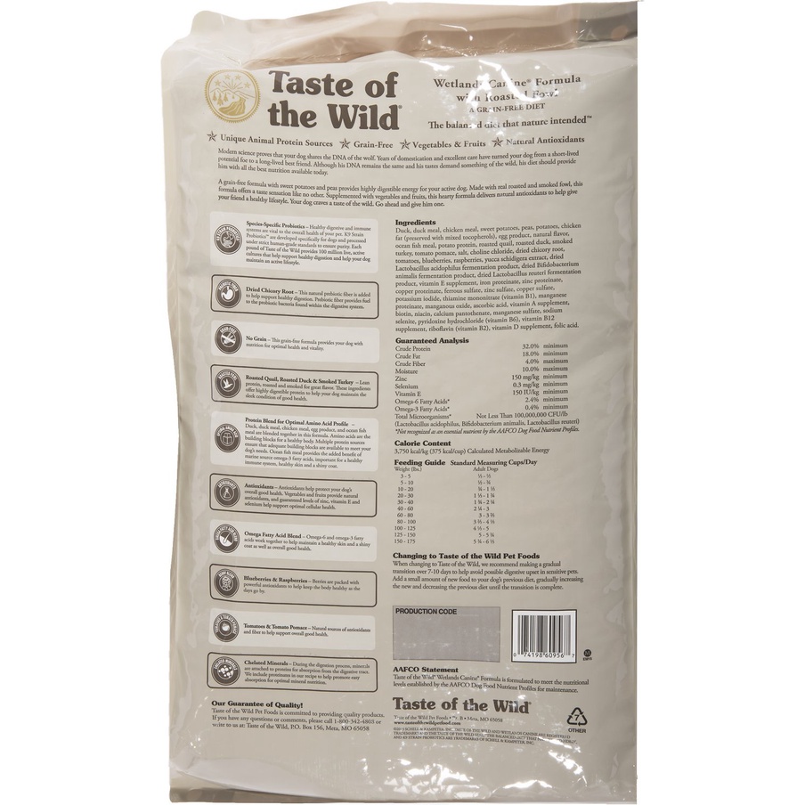 [DINH DƯỠNG CAO] THỨC ĂN HẠT CHO TẤT CẢ GIỐNG CHÓ 170G TASTE OF THE WILD VỊ THỊT CHIM RỪNG NƯỚNG