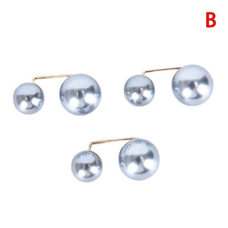 3Pcs Women Fashion Double Pearl Brooch/ Personality Clothes jacket Brooch Pin/ Lapel Hat Collar Jewelry