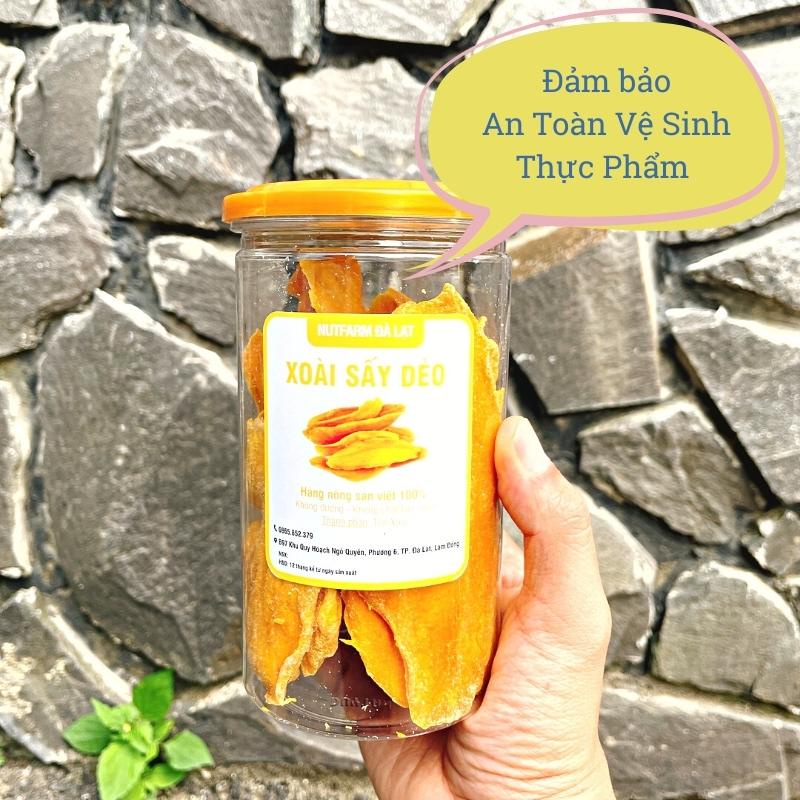 Xoài sấy dẻo không đường 400gr NutiFarm trái cây sấy đặc sản đà lạt
