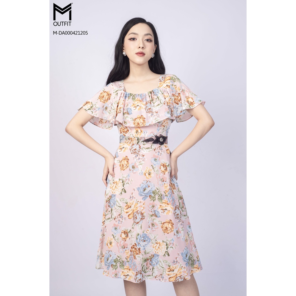Đầm cổ vuồng, kẹp bèo, đính hoa eo MMOutfit M-DA000421205