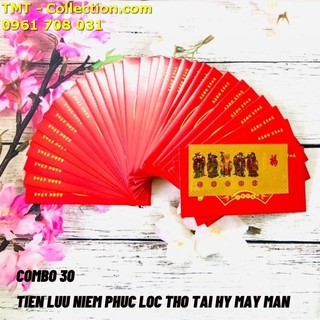 Combo 30 Tờ Tiền lì xì Phúc Lộc Thọ Tài Hỷ mạ vàng may mắn, Dùng để bỏ vào ví tiền, treo trong nhà - SP005146